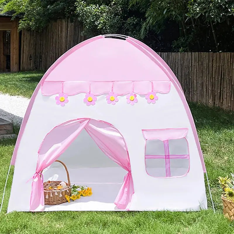 Flower Pattern Princess House Design Play Tent with Ball Decor, 1 Count Indoor Outdoor Family Game House, Outdoor Toy Tent, Birthday Gift for Girls