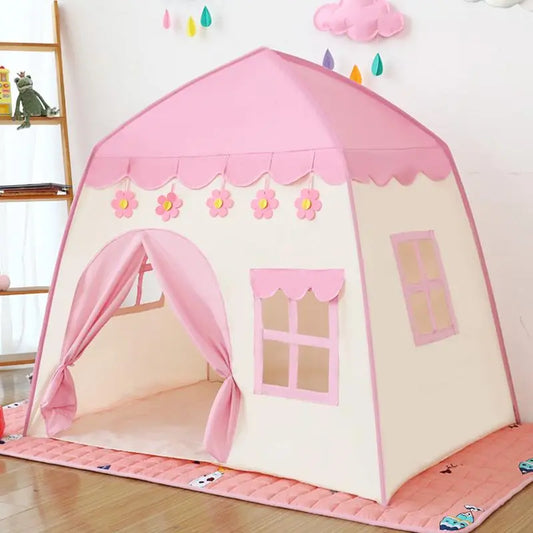Flower Pattern Princess House Design Play Tent with Ball Decor, 1 Count Indoor Outdoor Family Game House, Outdoor Toy Tent, Birthday Gift for Girls