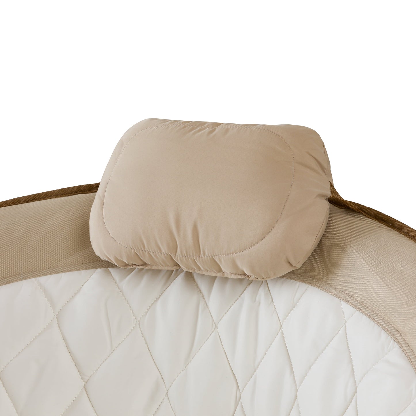 Glamping round Chair, Oversized & Padded, Soft Cozy Fabric, 300 Lbs Capacity, Portable Camping & Outdoor Chair, Tan