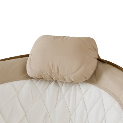 Glamping round Chair, Oversized & Padded, Soft Cozy Fabric, 300 Lbs Capacity, Portable Camping & Outdoor Chair, Tan