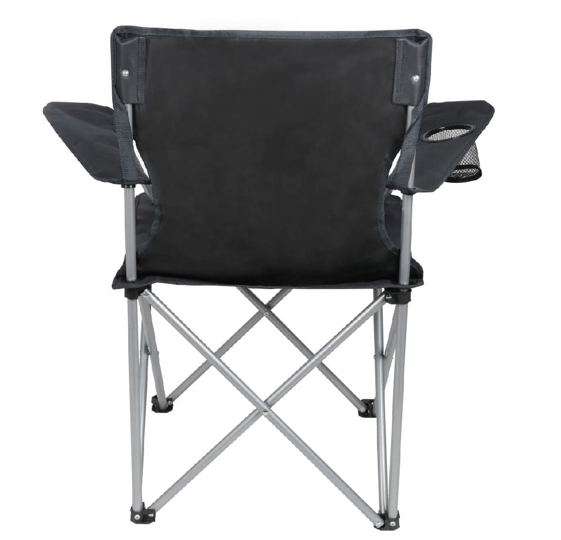 Quad Folding Camp Chair with Cup Holder, Black