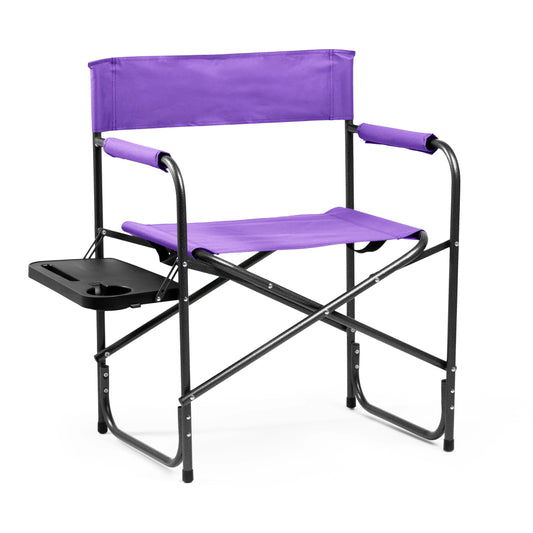 Director Chair with Side Table, Purple