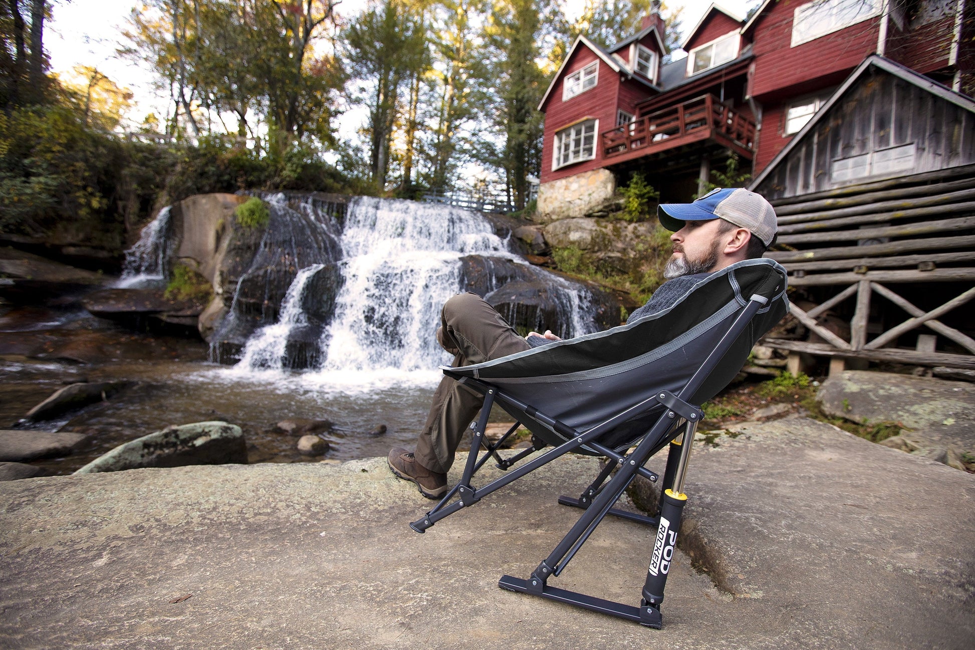 Pod Rocker Foldable Rocking Camp Chair, Black