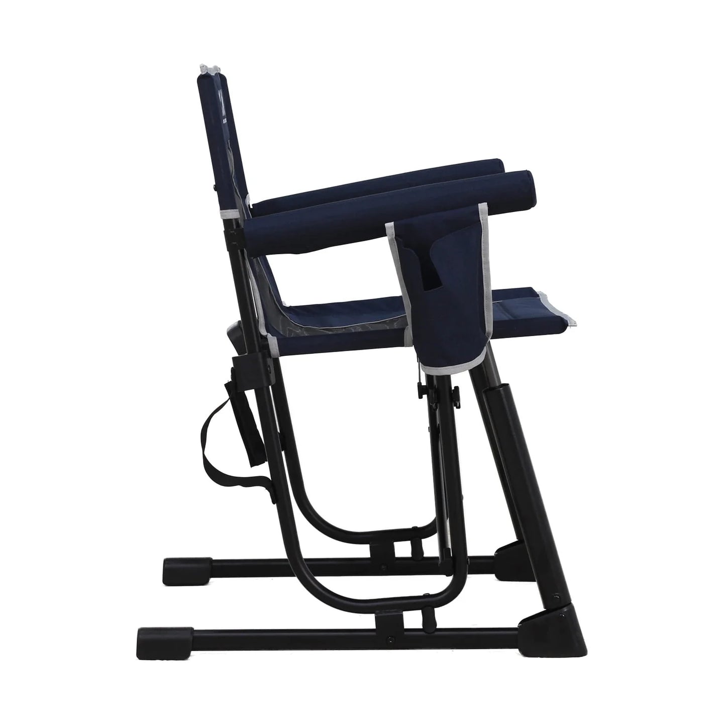 Outdoor Folding Rocking Camp Chair W/Cup Holder, 400Lbs Capacity, Indigo Blue