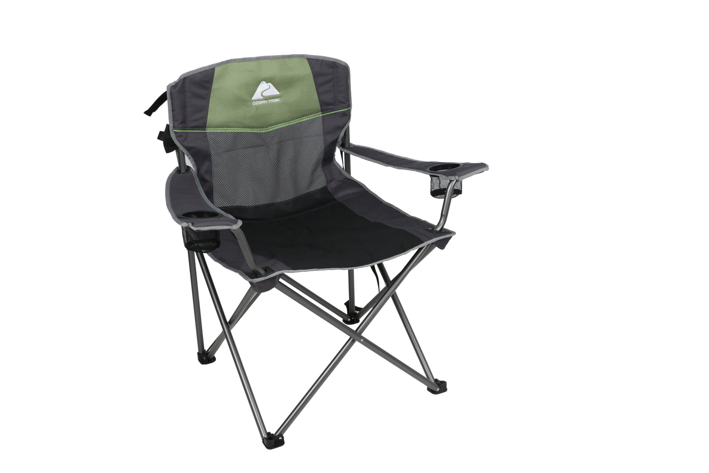 Oversized Big and Tall Camp Chair with Cup Holders, Green, Adult