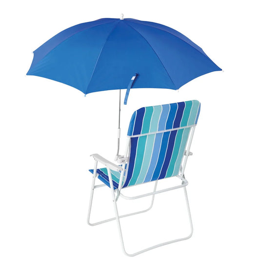 Blue Clip-On Umbrella for Beach Chair UV Resistant