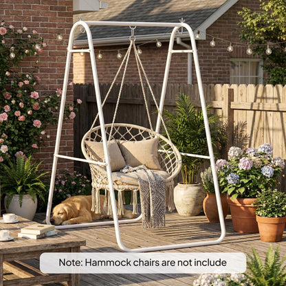 Hammock Chair Stand Only Heavy Duty Solid Steel A-Frame for Hanging Hammock, Egg Chair, Max Load 330 LBS, White