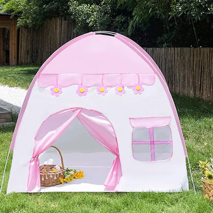 Flower Pattern Princess House Design Play Tent with Ball Decor, 1 Count Indoor Outdoor Family Game House, Outdoor Toy Tent, Birthday Gift for Girls