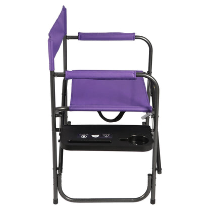 Director Chair with Side Table, Purple