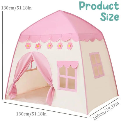 Flower Pattern Princess House Design Play Tent with Ball Decor, 1 Count Indoor Outdoor Family Game House, Outdoor Toy Tent, Birthday Gift for Girls